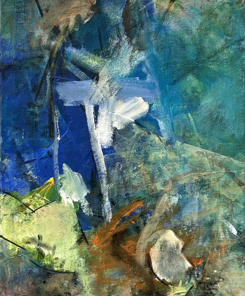 Untitled With Blue, 85x70 cm, 2023